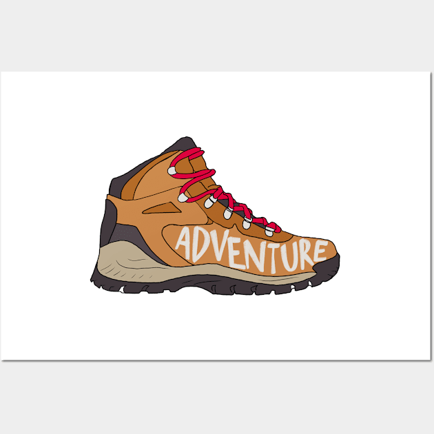 Adventure Hiking Boot Wall Art by AlishaMSchil